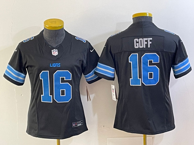 Youth Detroit Lions #16 Jared Goff Black 2024 F.U.S.E. 2nd Alternate Vapor Limited Stitched Jersey